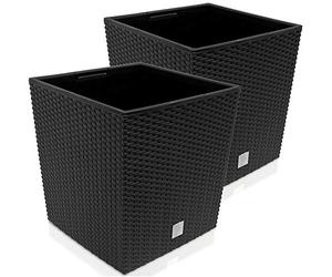 Deuba® Set 2X Macetas Rato 35L Macetero Grande Jardinera Decorativa Interior Exterior Jardín Antracita