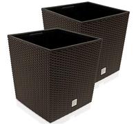 Deuba® Set 2X Macetas Rato 35L Macetero Grande Jardinera Decorativa Interior Exterior Jardín Marrón