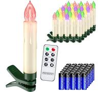 Deuba® Set de 30 Velas LED Árbol Navidad Decorativas In ontrol Remoto Pilas Temporizador Inalámbrico Multicolor