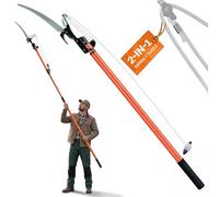 DEUBA® Tijeras de Podar Telescópica Sierra Podadora de altura 2en1 4 Metros Corta Ramas Gruesas Árboles Setos Serrucho Herramientas de Jardinería