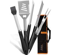 Deuba Utensilios Barbacoa Set para Grill 4 Piezas de Acero Inoxidable Kit de Parrilla con Bolsa Regalo