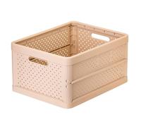 DEVESA Caja Plegable de Plástico Resistente, Caja Organizadora Apilable con Diseño Ventilado y Anti-Humedad para Hogar, Armario, Coche y Camping (Rosa, Grande (32L))