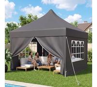 DEVOKO Carpa Plegable 3x3 Playa, Carpa Exteriores Plegables, Tenda Campismo | Techo alto 3.15m, de pie. Forma cónica antiviento. Lona 210D UV50+. Estructura reforzada. Ventilación por chimenea