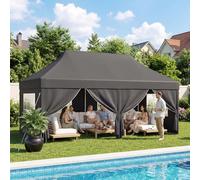 DEVOKO Carpa Plegable 3x6 Playa, Carpa Exteriores Plegables, Tenda Campismo | Techo alto 3.15m, de pie. Forma cónica antiviento. Lona 210D UV50+. Estructura reforzada. Ventilación por chimenea