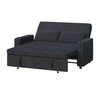 Devoko Sofá Cama Convertible, Loveseat de 2 Plazas con Descansaespaldas Ajustable, Sofá Pequeño Retráctil de Tela de Corduroy Moderna, Color Negro, para Sala de Estar y Dormitorio