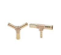 DeVow Espiga for manguera, 4mm, 5mm, 6mm, 8mm, 10mm, 12mm, 14mm, 16mm, 19mm, tipo T, reductor, adaptador de conector reductor de tubo de púas de latón(Y 10-6-6mm OD)