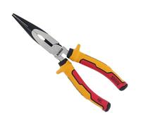 Dewalt Alicates de punta larga VDE de 200 mm, dureza aproximada de 61 ± 2 HRC y profundidad de 1,5 ± 0,5 mm.