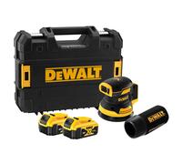 DeWALT - Amoladora excéntrica AKU 18V 125 mm, 2x batería 5,0 Ah XR, cargador DCW210P2