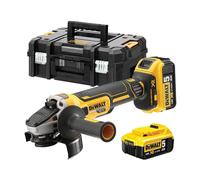 Dewalt Amoladora mini brushless XR 18V 125 mm con 2 baterías 5Ah y maletín TSTAK II