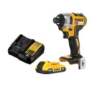 DEWALT Atornillador de impacto 20V MAX, 1/4 de pulgada, batería y cargador incluidos (DCF787D1)