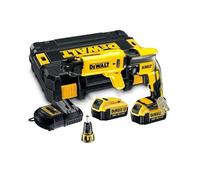 DeWalt - Atornillador Panel yeso sin escobillas XR 18V con 2 baterías Li-Ion 4Ah + Cargador rápido de tornillos y maletín TSTAK