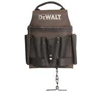 DEWALT Bolsa de Herramientas, para electricistas, Cuero, 8 Bolsillos, Trabillas para Martillo y Cadena de Cinta, marrón (DWST550114)
