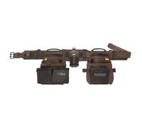 DEWALT Cinturón de herramientas, cinturón ajustable, 18 bolsillos, cuero, marrón (DWST550113)