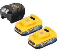 DeWalt DCB 1102 E2 Juego de batería de arranque 18 V con 2x batería Powerstack 1,7 Ah + cargador DCB 1102