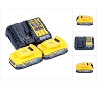 DeWalt DCB 1104 E2 Juego de batería de arranque 12 V / 18 V 2x batería Powerstack 1,7 Ah + cargador DCB 1104
