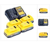 DeWalt DCB 1104 E4 Juego de batería de arranque 12 V / 18 V 4x batería Powerstack 1,7 Ah + cargador DCB 1104