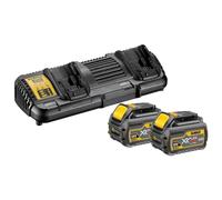 DeWalt Kit de baterías y cargador doble DCB132T2-QW – 2x XR FlexVolt 54V/18V 6,0 Ah
