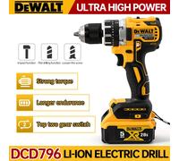 Dewalt DCD796 Taladro de impacto inalámbrico compacto sin escobillas Luz LED Potente herramienta eléctrica multifuncional Batería de 20 V Sin Batería
