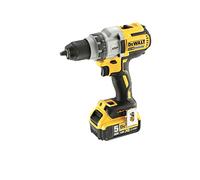Dewalt DCD991P2-GB DEWDCD991P2 - Destornillador de taladro inalámbrico XR de 3 velocidades sin escobillas (2 pilas de 5 Ah) en TStak, 18 V, amarillo/negro