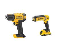 DEWALT DCE530N-XJ - Pistola de Aire Caliente XR 18V, 290-530 °C, Ajuste de 2 temperaturas, Luz LED & DCL050-XJ - Linterna LED pivotante XR 18V sin Cargador/batería