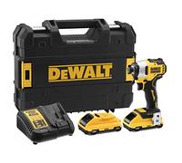 DEWALT DCF809L2T-QW - Atornillador Impacto sin escobillas XR 18V 1/4" 190Nm con 2 baterías Li-Ion 3,0Ah con maletín TSTAK