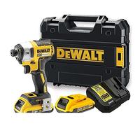 DEWALT DCF887D2-QW - Atornillador Impacto sin Escobillas XR 18 V, 2.0 Ah, 205 Nm, 3 Velocidades, Motor sin Escobillas, Luz LED Triple, Incluye 2 Baterías, Cargador Multivoltaje y Maletín de Transporte
