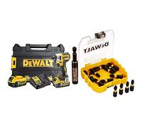Dewalt DCF887P2-QW DCF887P2-QW-Atornillador Impacto sin escobillas XR 18V 1/4" 205Nm con 2 baterías Li-Ion 5 & DT70618T-QZ DT70618T-QZ-Juego de 15 Piezas Impact Torsion guía magnética compacta