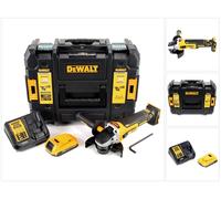 DeWALT DCG 405 D1 Mini Amoladora a batería XR 18V en maletín TSTAK + 1x Batería DCB 183 2,0 Ah + Cargador DCB 115