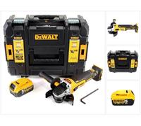 DeWALT DCG 405 Mini Amoladora a batería XR 18V en maletín TSTAK + 1x Batería DCB 184 5,0 Ah - Sin cargador incluido