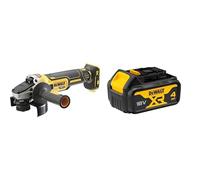DEWALT DCG405NT Mini-Amoladora sin escobillas XR 18V 125 mm sin cargador/batería y con maletín TSTAK II + DCB182-XJ Batería carril XR 18V Li-Ion 4, Negro y amarillo