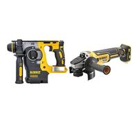 DEWALT DCH273N-XJ - Martillo electroneumático SDS-Plus Brushless XR 18V, sin cargador/batería & DCG405NT - Mini-Amoladora sin escobillas XR 18V 125 mm sin cargador/batería y con maletín TSTAK II
