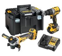 DeWalt DCK2026P2T-QW, juego de herramientas DCD805 + DCG405, 18 V XR, 2 baterías de 5.0 Ah, color y amarillo