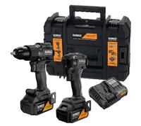 DEWALT DCK2222MP2T-QW - KIT McLaren XR 18V Taladro Percutor + Atornillador Impacto 1/4'' + 2 baterías Li-Ion 5Ah + maletín TSTAK