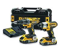 DeWALT - Kit de atornillador perforador y destornillador de impacto a batería 18V, 2 baterías de 5,0 Ah XR, con cargador. DCK268P2T
