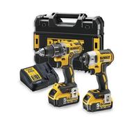 Dewalt Dck268p2t-qw, Kit Combinado De Taladro De Percusión Y Atornillador De Impacto De 18v, Amarillo/negro
