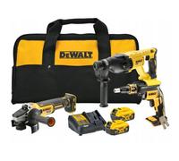 DEWALT Kit combo DCK304P2 (DCH133+DCG405+DCF620) 18V 2x5.0Ah Taladro Percutor Amoladora Atornillador