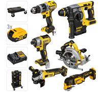 DeWALT DCK685P3T-QW Kit de herramientas inalámbricas de 6 piezas con 3 baterías de 5Ah