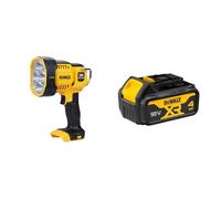 DeWalt DCL043-XJ - Luz LED de Faro XR 18V sin cargador/batería & DCB182-XJ Batería carril XR 18V Li-Ion 4, Negro y amarillo
