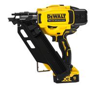 Dewalt DCN930P2 - Clavadora (18 V, 90 mm, compatible con clavos de cabeza D de papel y alambre, ángulo de cargador de 30° a 34°, 2 baterías de iones de litio de 18 V/5 Ah y cargador, maletín de