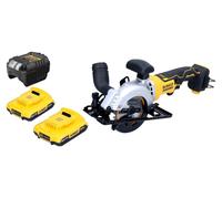DeWalt DCS 571 D2 Sierra circular sin cable 18 V 115 mm sin escobillas + 2x batería 2.0 Ah + cargador