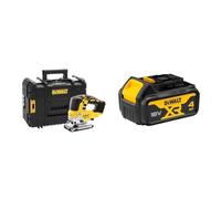 DeWalt DCS334NT-XJ DCS334NT-XJ-Sierra de Calar sin escobillas XR 18V sin Cargador/batería con maletín TSTAK II, Negro Y Amarillo + DCB182-XJ Batería carril XR 18V Li-Ion 4, Negro y amarillo