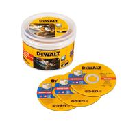 DEWALT DT20598-QZ - Disco de corte de acero inoxidable, ø 125 mm x 1,0 mm, Cortes rápidos y limpios, Para amoladoras angulares, Incluye 50 piezas en un cubo