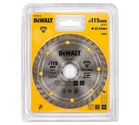 DeWalt DT3702-QZ - Disco de Diamante Turbo para Corte en seco 115x22.2 mm, para mármol, Granito y Piedra Natural, 0 W, 0 V