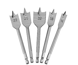 DEWALT DT4798-QZ - Juego de 5 fresas para madera, Dimensiones 14/18/22/25/32 mm, Uso en madera plana