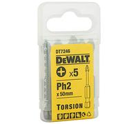 DeWalt DT7246-QZ DT7246-QZ-Puntas “Agarre Adicional” 50 mm Ph2, 0 W, 0 V, Plata, 50mm