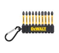 DEWALT DT7274-QZ - Juego de 10 puntas FLEXTORQ 57mm PZ2 y PH2 con mosquetón