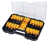 DeWALT Juego de fresas de acero para madera DT90017 – 22 piezas, mango Ø8 mm, maletín
