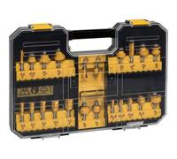 DeWALT Juego de fresas de acero para madera DT90017 – 22 piezas, mango Ø8 mm, maletín