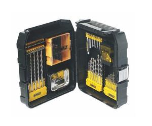 DeWalt DT9283-QZ - Juego de 69 piezas con SDS EXTREME DEWALT® (6x110,6x160x2,8x160x2,10x160), EXTREME DEWALT® 2 para Metal (1.5,2,2.5,3,3.5,4,4.5,5,5.5,6,6.5,7mm), EXTREME DEWALT® para Piedra (4,5,6x2,8x2 mm). puntas para atornillar: 50mm Pz2, Ph2, Pl5.5, Pl6.5, 25mm Ph1, Ph2x2, Ph3, Pz1, Pz2x3, Pz3, T15, T20x22, T25x3, T30, T40, portapuntas magnético y guía telescópica