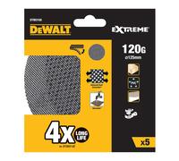 Dewalt DTM3105-QZ Lija de Malla Autoadherente para Lijadoras Orbitales Ø125 mm, Grano 120, Pack de 5 Hojas - Larga Duración